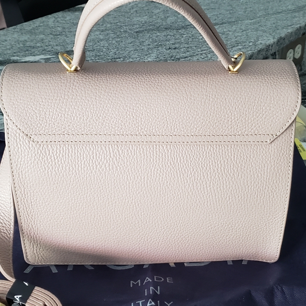 Arcadia Taupe Leather Crossbody Bag - Picture 2 of 6